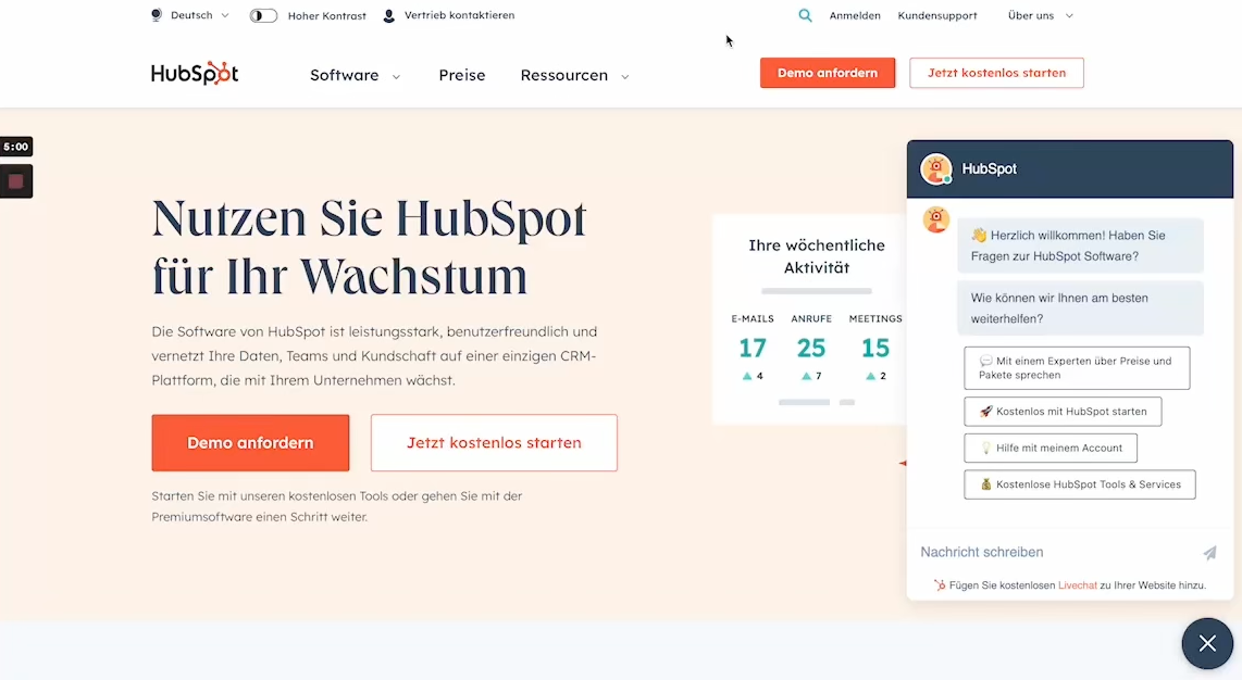 1. Bei HubSpot registrieren